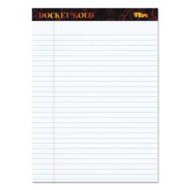 Docket Gold Ruled Perforated Pads, Wide/Legal Rule, 50 White 8.5 x 11.75 Sheets, 12/Pack