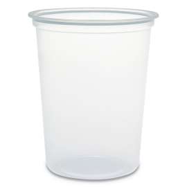Microgourmet Plastic Deli Container, 32 oz, 4.7" Diameter x 5.7"h, Clear, 500/Carton