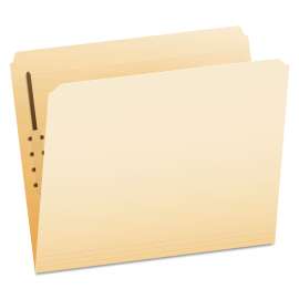 Manila Fastener Folders, Straight Tabs, 1 Fastener, Letter Size, Manila Exterior, 50/Box
