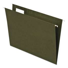 Earthwise by Pendaflex 100% Recycled Colored Hanging File Folders, Letter Size, 1/5-Cut Tabs, Green, 25/Box
