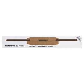 E-Z Place Self-Adhesive Two-Prong Fastener Base and Compressor Sets, 2" Capacity, 2.88" Center to Center, Brown/White, 48/PK
