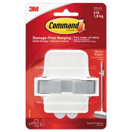 Broom Gripper, 3.12w x 2.43d x 3.34h, White/Gray, 1 Gripper/2 Strips