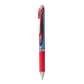 EnerGel RTX Gel Pen, Retractable, Fine 0.5 mm Needle Tip, Red Ink, Silver/Red Barrel