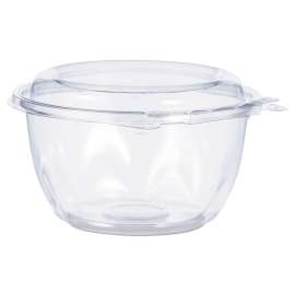 Tamper-Resistant, Tamper-Evident Bowls with Dome Lid, 16 oz, 5.5" Diameter x 3.1"h, Clear, Plastic, 240/Carton