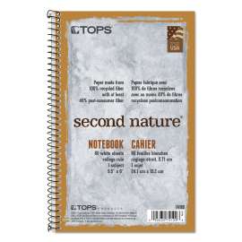 Second Nature Single Subject Wirebound Notebooks, Medium/College Rule, Light Blue Cover, 9.5 x 6, 80 Sheets