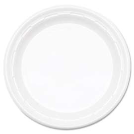 Famous Service Plastic Dinnerware, Plate, 9", White, 125/Pack, 4 Packs/Carton