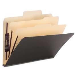 Colored Top Tab Classification Folders, 2 Dividers, Letter Size, Dark Gray, 10/Box