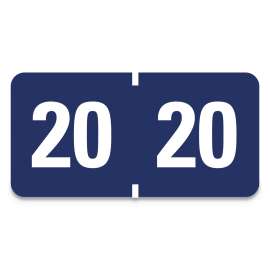 Yearly End Tab File Folder Labels, 20, 0.75 x 1.5, Dark Blue, 500/Roll