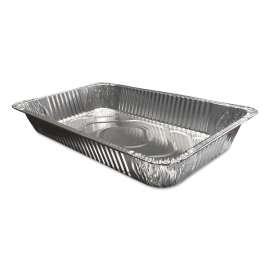 Aluminum Steam Table Pans, Full-Size Deep346 oz., 3.38" Deep, 12.81 x 20.75, 50/Carton