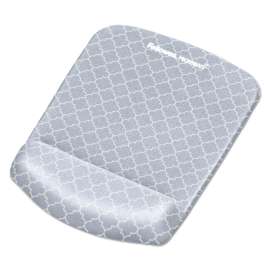 PlushTouch Mouse Pad with Wrist Rest, 7.25 x 9.37, Lattice Design
