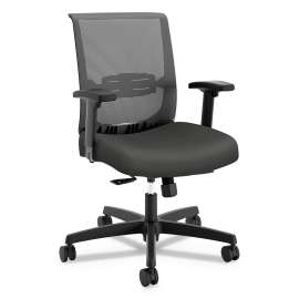 HON Convergence Mid-Back Task Chair, Swivel-Tilt, Supports Up to 275 lb, 16.5" to 21" Seat Height, Red Seat, Black Back/Base