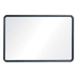 Contour Dry Erase Board, 24 x 18, Melamine White Surface, Black Plastic Frame