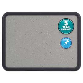 Contour Granite Board, 36 x 24, Granite Gray Surface, Black Plastic Frame