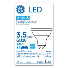 LED MR16 GU10 Dimmable Warm White Flood Light, 3000K, 3.7 W