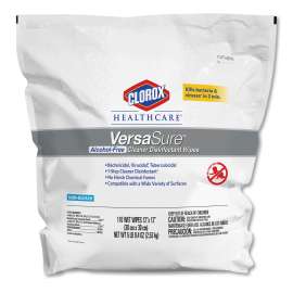 VersaSure Cleaner Disinfectant Wipes, 1-Ply, 12 x 12, White, 110/Pouch
