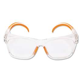 Maverick Safety Glasses, Clear/Orange, Polycarbonate Frame, 12/Box