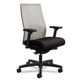 HON Ignition 2.0 Vinyl Upholstered Mid-Back Task Chair, Adjustable T-Arms, 17 to 21.5 Seat Height, Elysian Seat/Back, Black Base