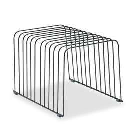 Wire Desktop Organizer, 11 Sections, Letter to Legal Size Files, 9" x 11.38" x 8", Black