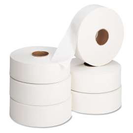 Jumbo Roll Bath Tissue, Septic Safe, 2-Ply, White, 3.5" x 2,000 ft, 6 Rolls/Carton