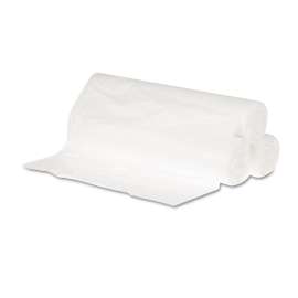 High Density Can Liners, 10 gal, 6 microns, 24" x 23", Natural, 50 Bags/Roll, 20 Rolls/Carton