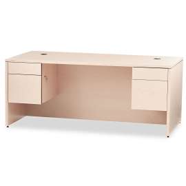 HON Mod Desk Hutch, 3 Compartments, 66w x 14d x 39.75h, Traditional Mahogany