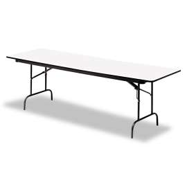 OfficeWorks Commercial Wood-Laminate Folding Table, Rectangular Top, 60w x 30w x 29h, Gray/Charcoal