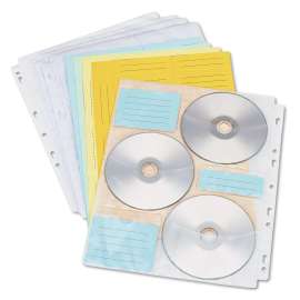 Two-Sided CD/DVD Pages for Three-Ring Binder, 6 Disc Capacity, Clear, 10/Pack