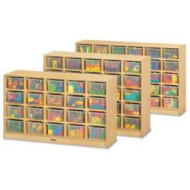 Tray Mobile Cubbie, 48w x 15d x 35.5h, Birch