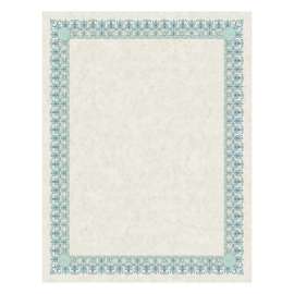 Parchment Certificates, Academic, 8.5 x 11, Ivory with Green/Blue Border, 25/Pack