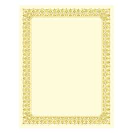 Premium Certificates, 8.5 x 11, Ivory/Gold with Fleur Gold Foil Border, 15/Pack
