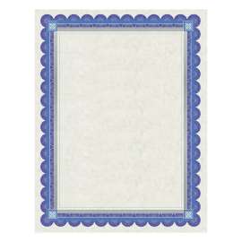 Parchment Certificates, Academic, 8.5 x 11, Ivory with Blue/Silver Foil Border, 15/Pack