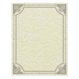 Parchment Certificates, Vintage, 8.5 x 11, Ivory with Silver Foil Border, 50/Pack