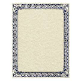 Parchment Certificates, Retro, 8.5 x 11, Ivory with Blue/Silver Foil Border, 50/Pack
