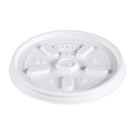 Plastic Lids, Fits 8 oz to 10 oz Hot/Cold Foam Cups, Vented, White, 100/Pack, 10 Packs/Carton