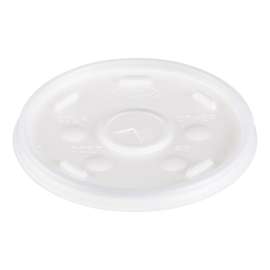 Plastic Lids, Fits 12 oz to 24 oz Hot/Cold Foam Cups, Straw-Slot Lid, White, 100/Pack, 10 Packs/Carton