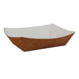 Hearthstone Food Trays, 5 x 7.2 x 2, Brown/White, Paper, 500/Carton