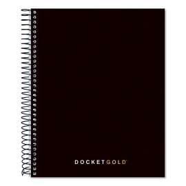 Docket Gold Planner, 1 Subject, Narrow Rule, Black Cover, 8.5 x 6.75, 70 Sheets