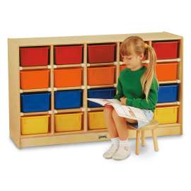 Tray Mobile Cubbie, 48w x 15d x 29.5h, Birch/Assorted