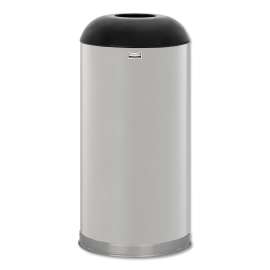 European and Metallic Series Receptacle with Drop-In Dome Top, 15 gal, Steel, Satin Stainless