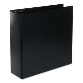 Deluxe Round Ring View Binder, 3 Rings, 3" Capacity, 11 x 8.5, Black