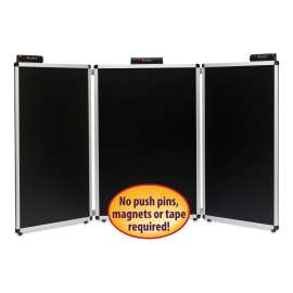 Justick by Smead Commercial Board, 72 x 36, Black Surface, Silver Aluminum Frame