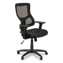 Alera Elusion II Series Suspension Mesh Mid-Back Synchro Seat Slide Chair, Supports 275 lb, 18.11" to 20.35" Seat, Black