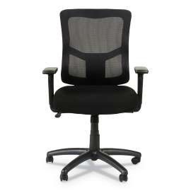 Alera Elusion II Series Mesh Mid-Back Swivel/Tilt Chair, Adjustable Arms, Supports 275lb, 17.51" to 21.06" Seat Height, Black