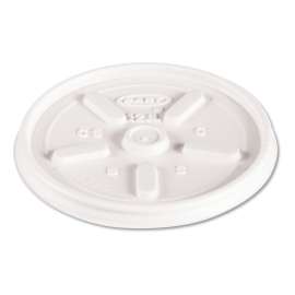 Plastic Lids for Foam Cups, Bowls and Containers, Vented, Fits 6-14 oz, White, 100/Pack, 10 Packs/Carton