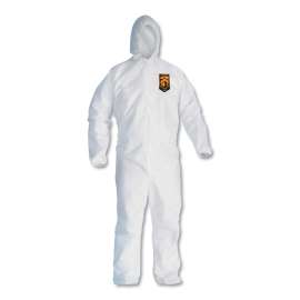 A30 Elastic-Back and Cuff Hooded Coveralls, 2X-Large, White, 25/Carton