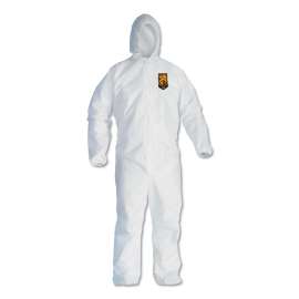 A40 Elastic-Cuff and Ankle Hooded Coveralls, 4X-Large, White, 25/Carton