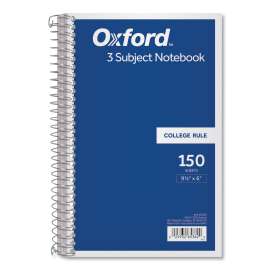 Coil-Lock Wirebound Notebooks, 3 Subject, Medium/College Rule, Randomly Assorted Covers, 9.5 x 6, 150 Sheets