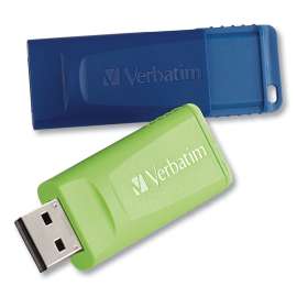 Verbatim - Store 'n' Go™ 64 GB Assorted Color USB 2.0 Flash Drive (2 per Pack)