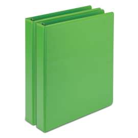 Earths Choice Plant-Based Durable Fashion View Binder, 3 Rings, 1" Capacity, 11 x 8.5, Lime, 2/Pack