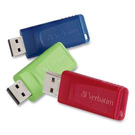 Verbatim - Store 'n' Go™ 4 GB Assorted Color USB 2.0 Flash Drive (3 per Pack)